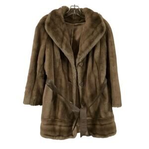 Tissavel Faux Fur Tan Belted Coat | L | Runway Fall Glam Burning Man